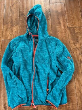 Mckinley Teal Zip-Up Hoodie with Orange Trim